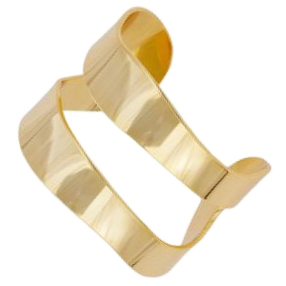 SAVVY CIE • 18k Gold Plated Wide Open Cuff Bracelet - Picture 3 of 7